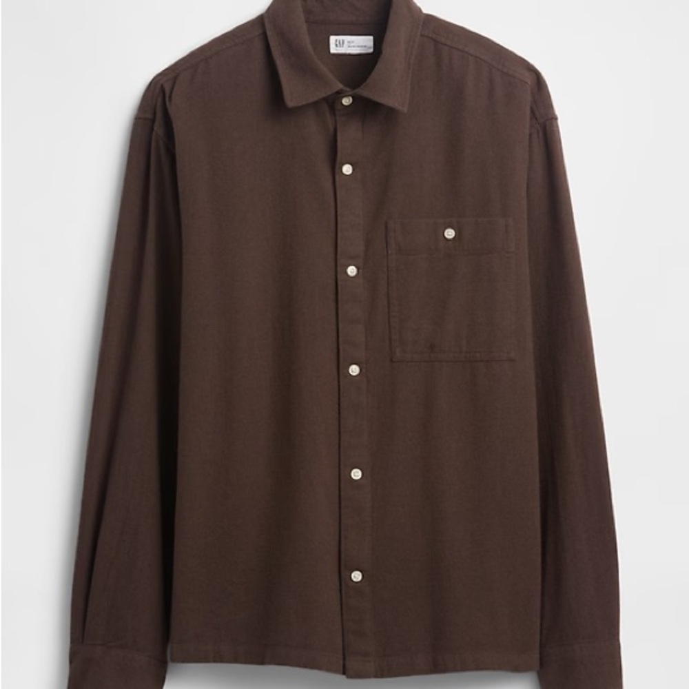 GAP  Men’s Brown Flannel In Boxy Fit
